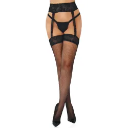 DARING Intimates Collants Fishnet Garterbelt Noirs